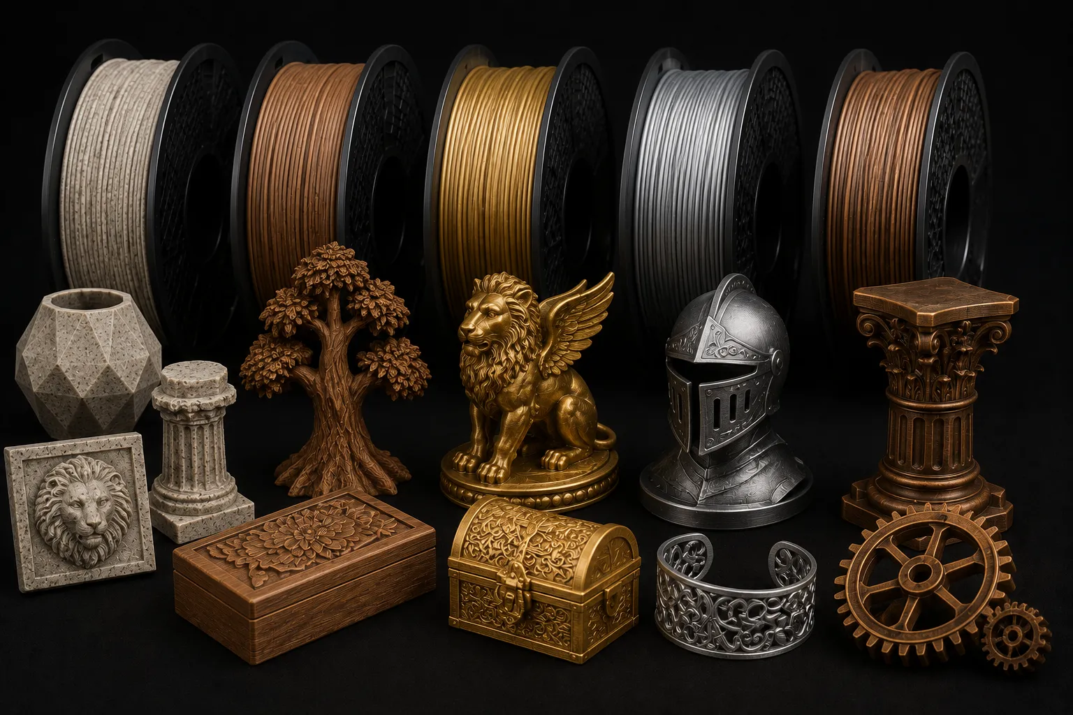 Stone Wood Arany Ezüst Bronz finish 3D nyomtatási felületek